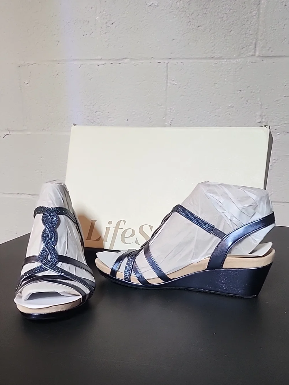 Life Stride Miami Luxnavy Braided Wedge Sandals